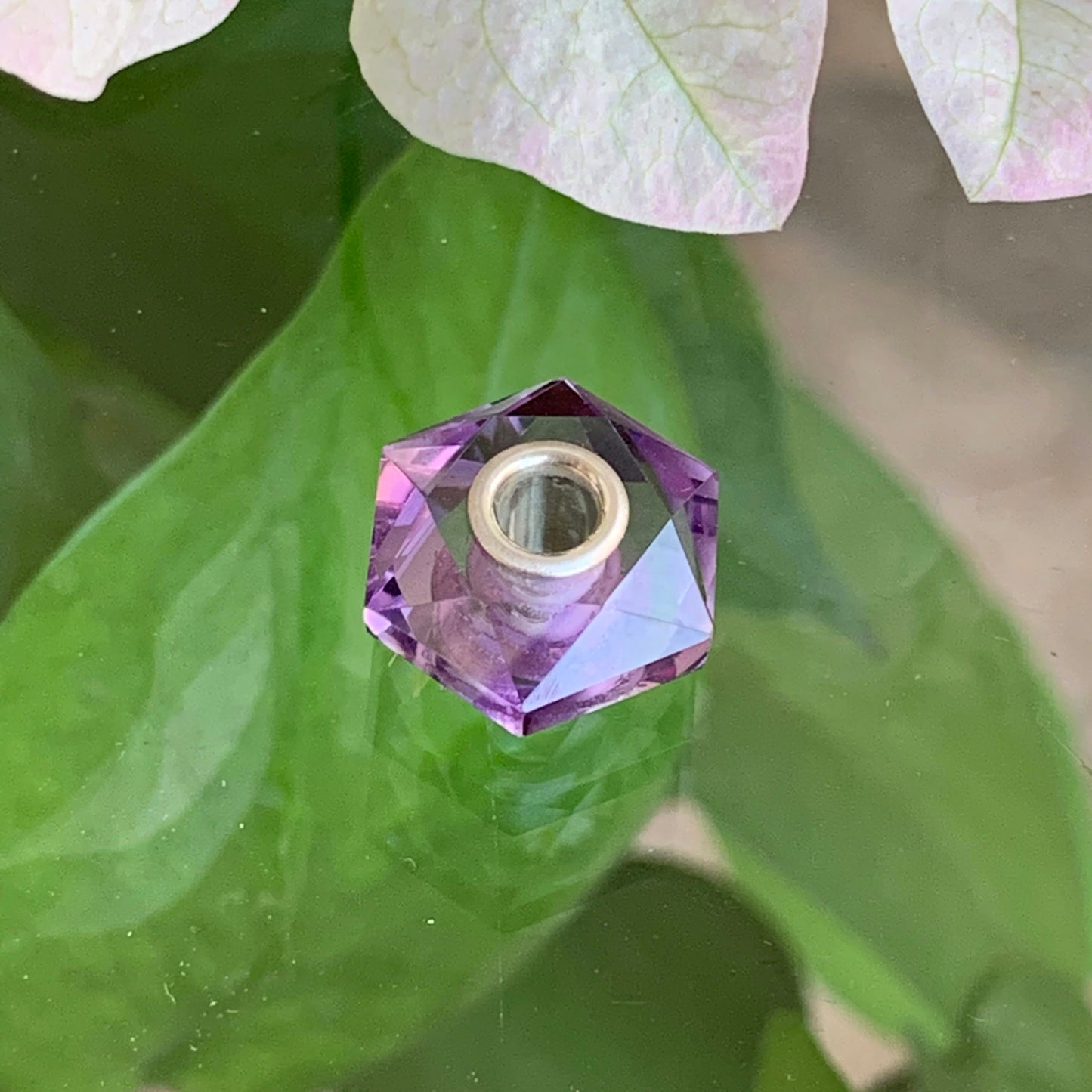 Faceted Hexahedron Purple Amethyst Beads Natural Gemstone Beads Ampearlbeads