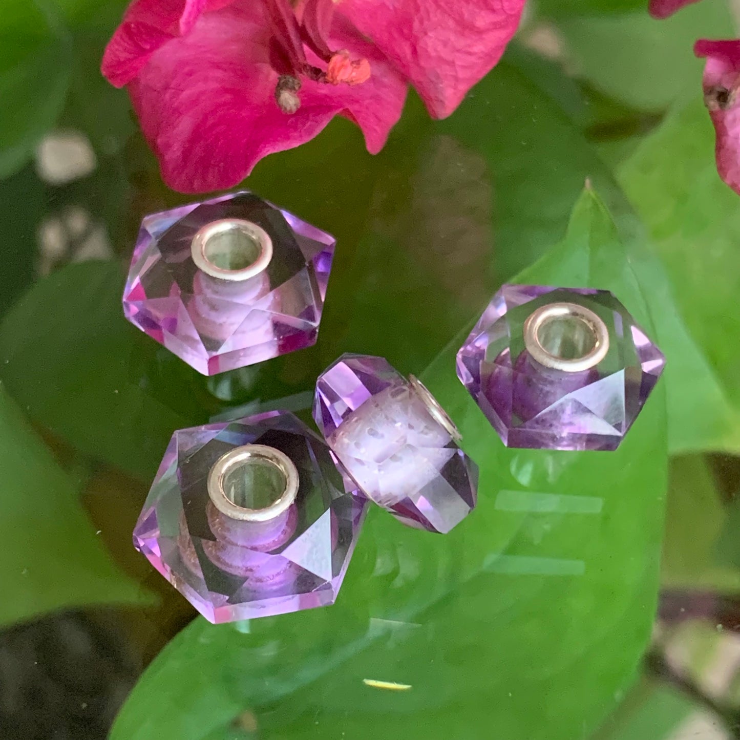 Faceted Hexahedron Purple Amethyst Beads Natural Gemstone Beads Ampearlbeads