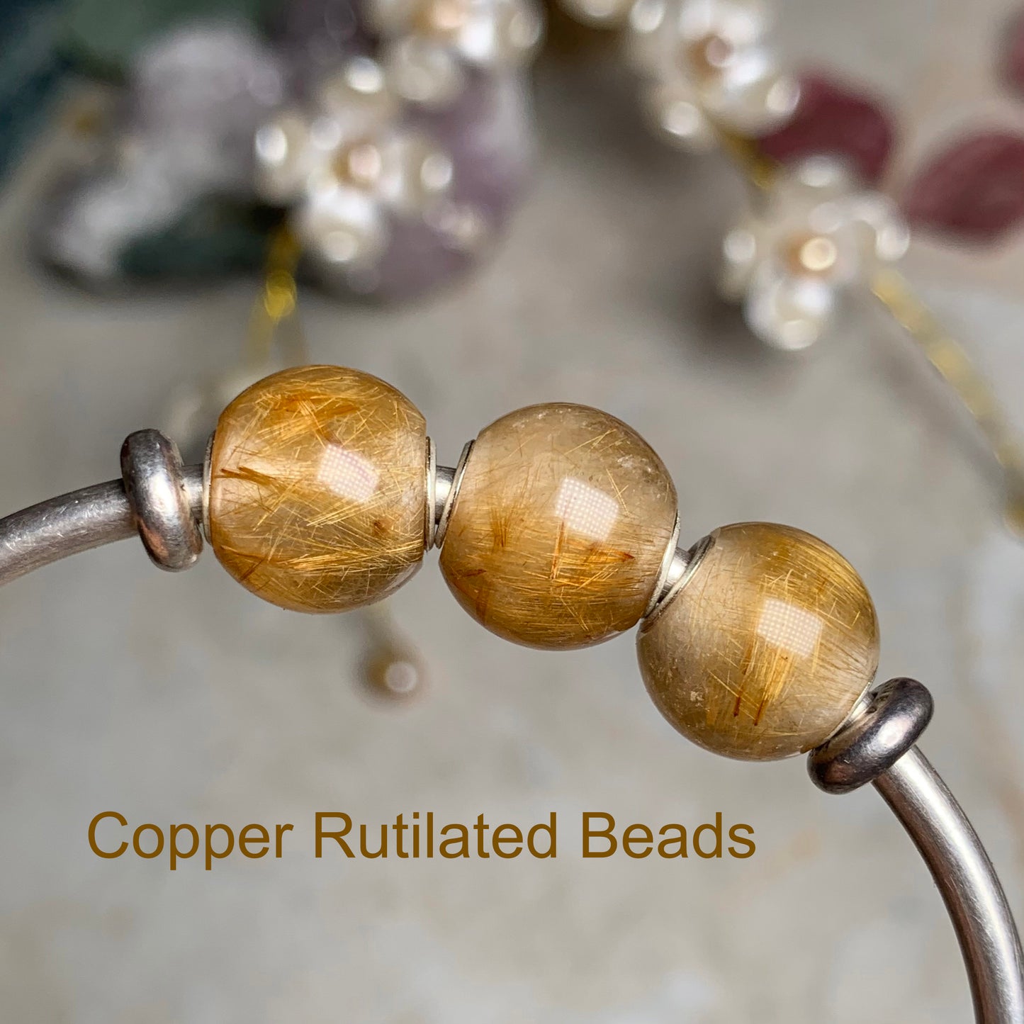Mini Round Bead Golden Rutilated Quartz Gorgeous Rutilated Quartz with Small Core