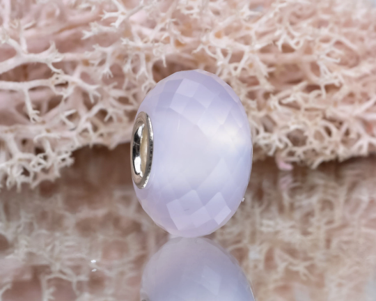 Faceted Purple Chalcedony Bead with Sterling Silver Core for European Charms Bracelets