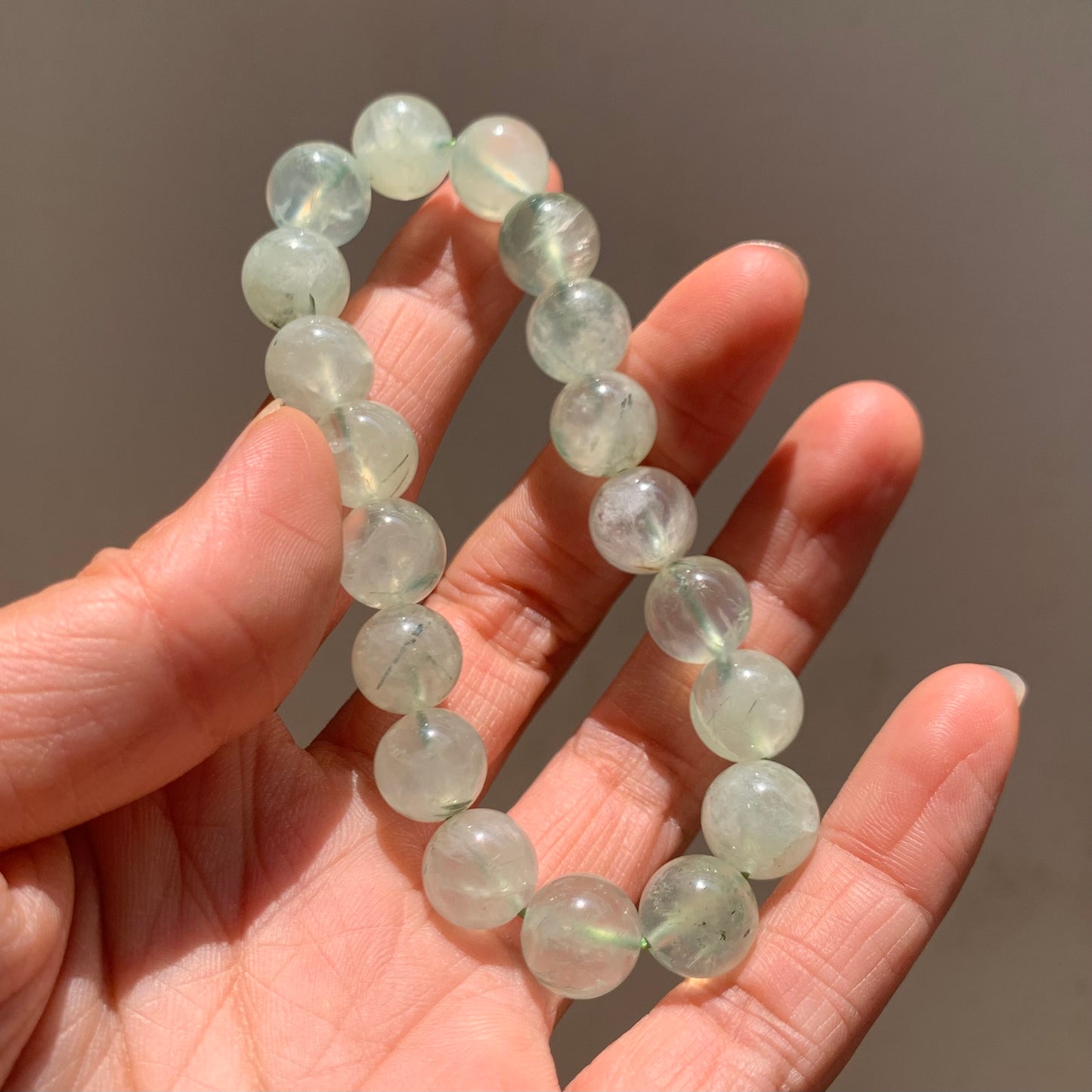 Ampearlbeads Gemstone Bracelets Prehnite Bracelets grape stone Bracelets for women and men