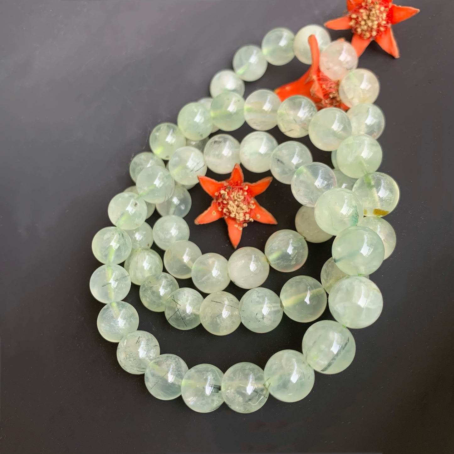 Ampearlbeads Gemstone Bracelets Prehnite Bracelets grape stone Bracelets for women and men