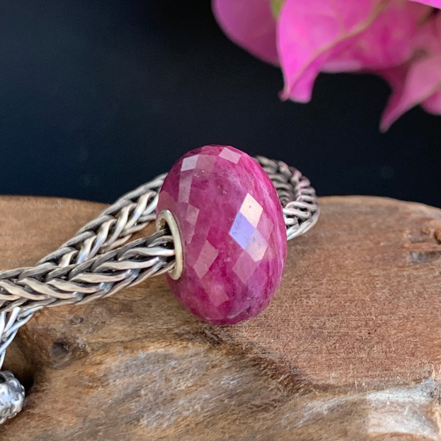 Faceted Ruby Beads Ruby Zoisite Beads Fit European Trollbeads Bracelets and Some of the Pandora Bangles