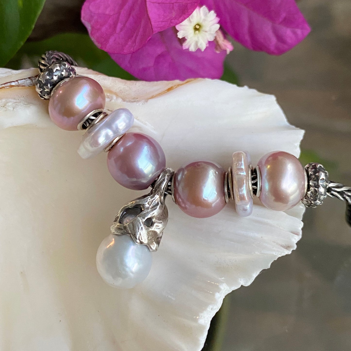 Ampearlbeads Pearl Charms Beads Dangles with Small Core for European Bracelets and Bangles