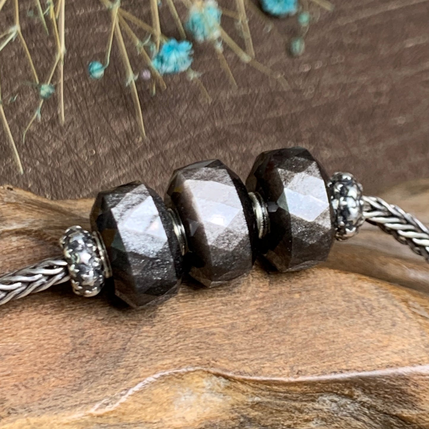 Faceted Golden Flash Obsidian Silver Flash Obsidian Gold Sand Obsidian Gemstone Beads