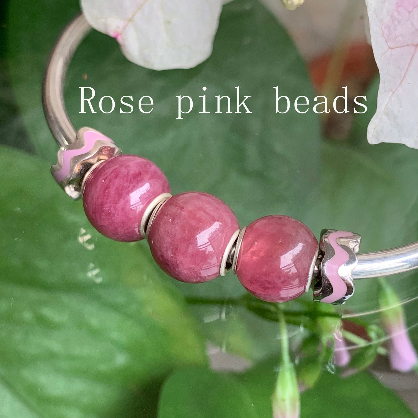 Mini Round Tourmaline Beads with Silver Core for European Trollbeads Bracelets or Some Pandora Bangles