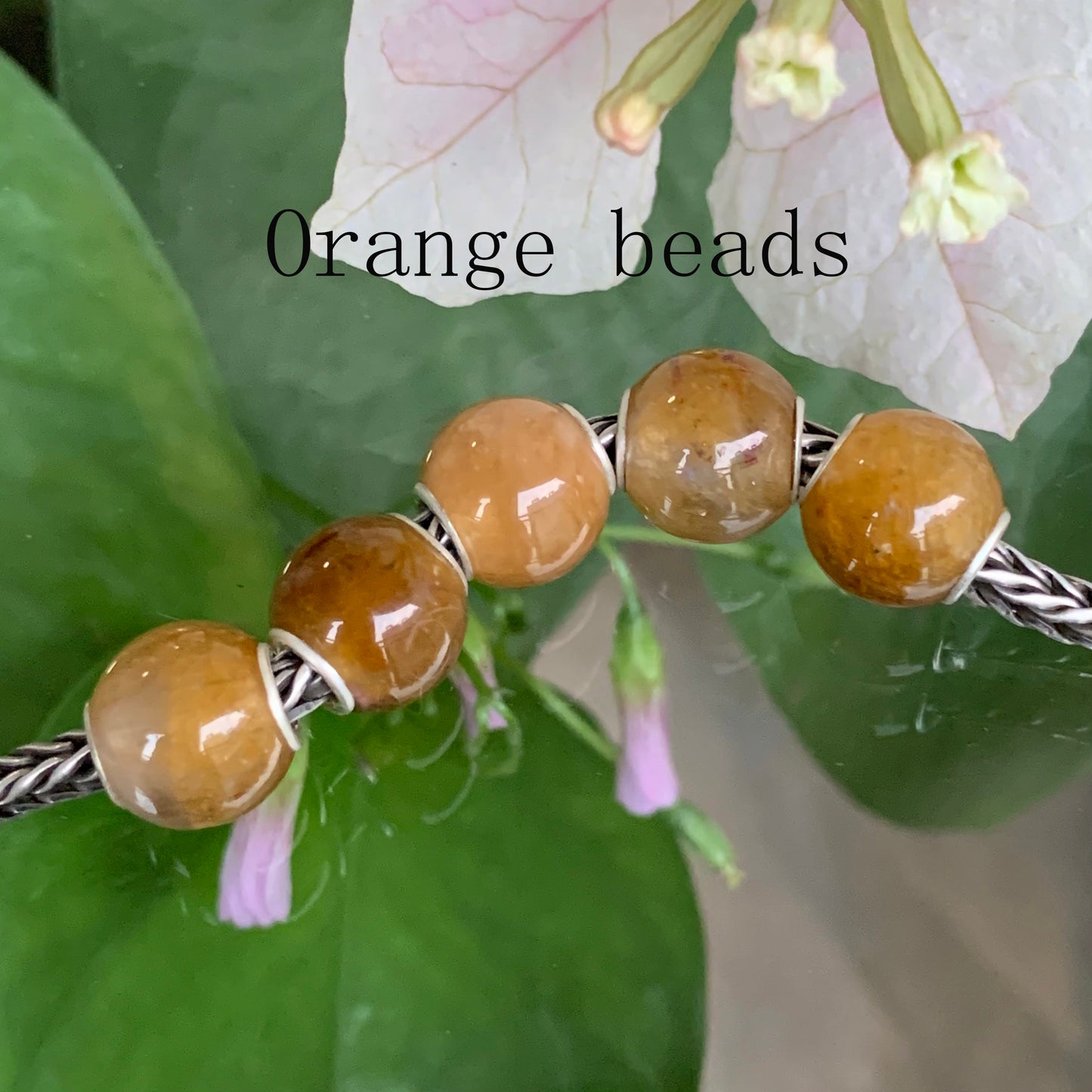 Mini Round Tourmaline Beads with Silver Core for European Trollbeads Bracelets or Some Pandora Bangles