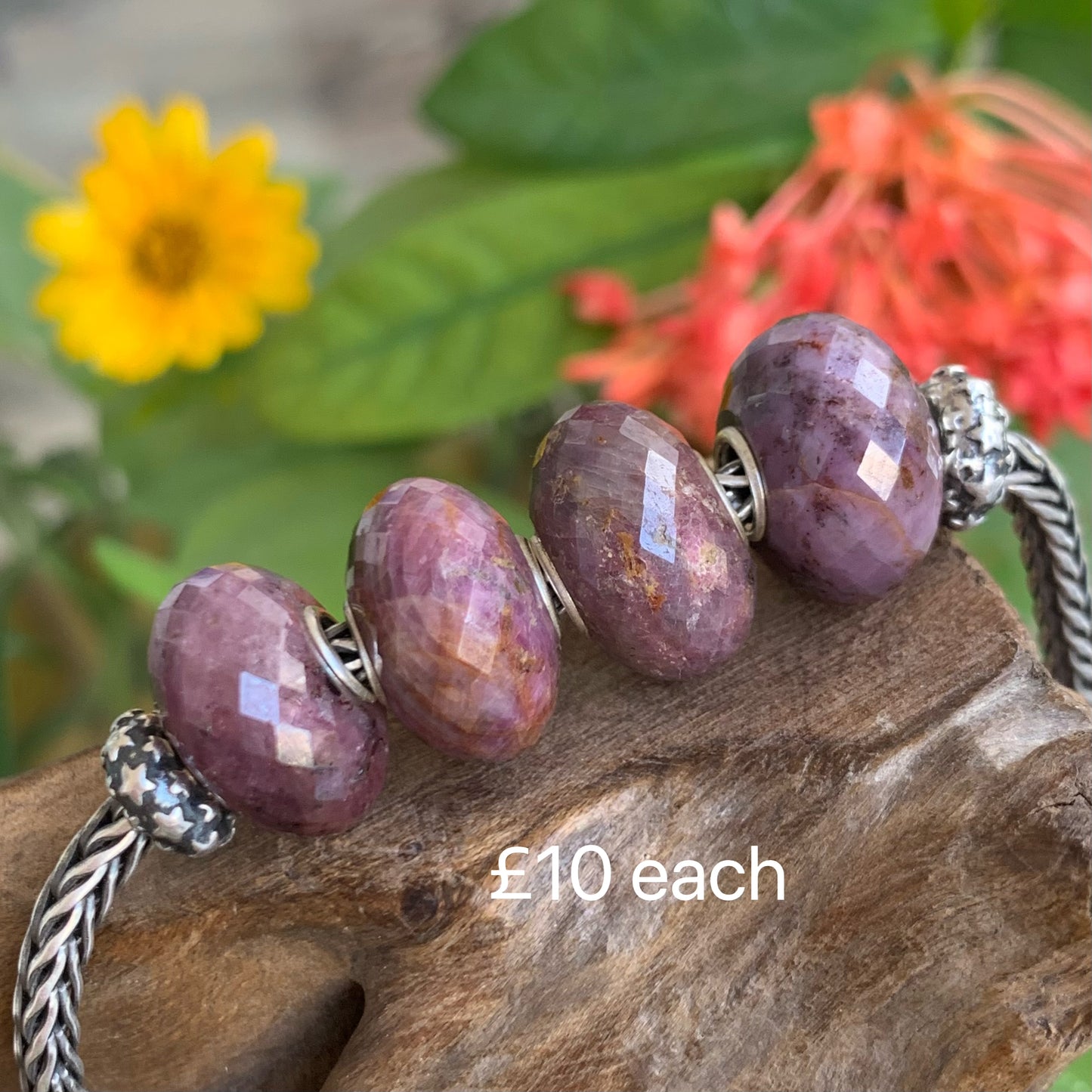 Faceted Value Ruby Beads with Beautiful Flash Fit European Trollbeads Bracelets and Some of the Pandora Bangles