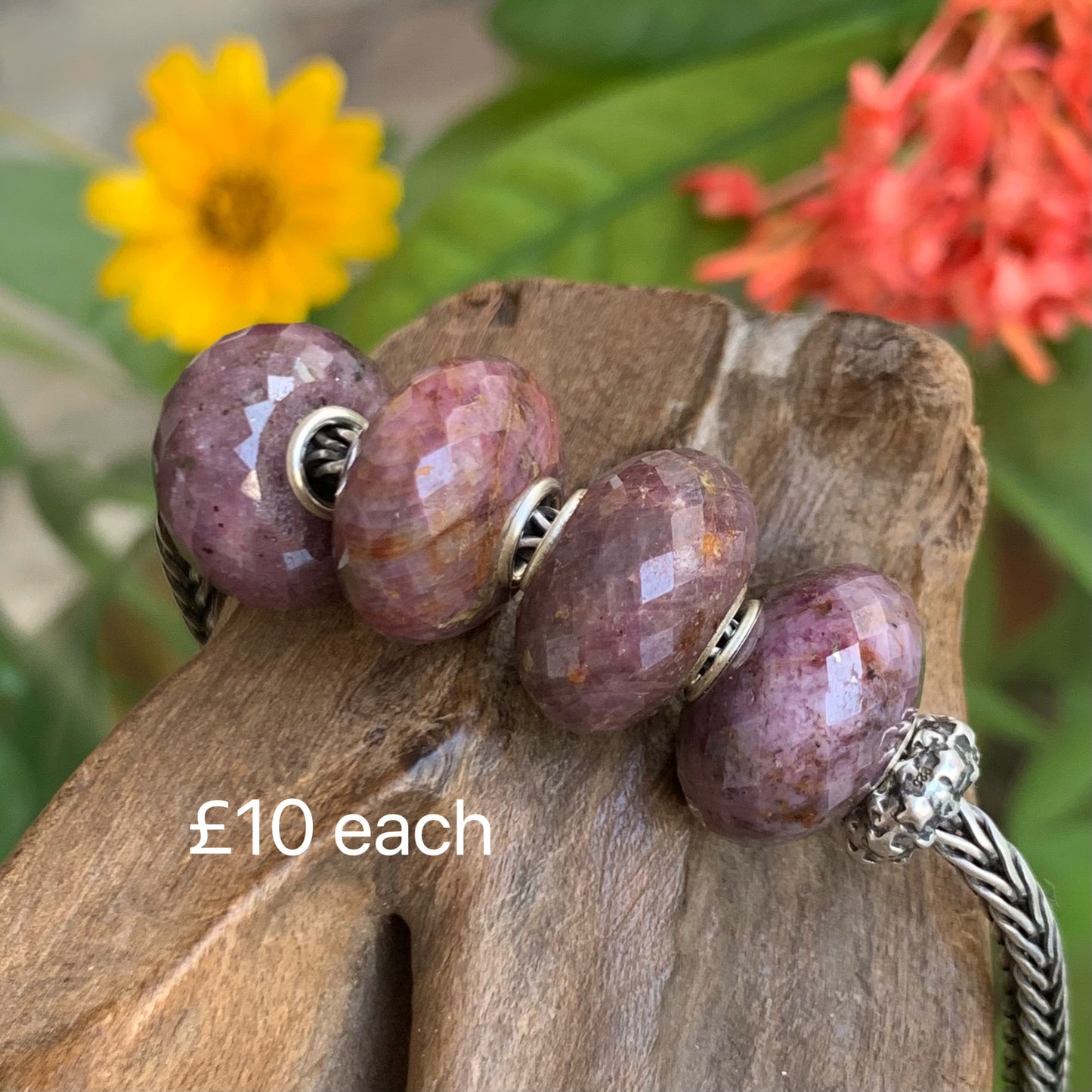Faceted Value Ruby Beads with Beautiful Flash Fit European Trollbeads Bracelets and Some of the Pandora Bangles