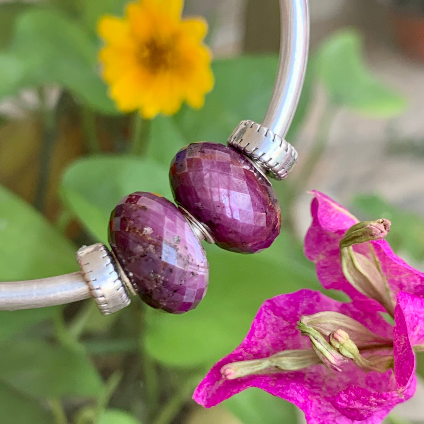 Faceted Value Ruby Beads with Beautiful Flash Fit European Trollbeads Bracelets and Some of the Pandora Bangles