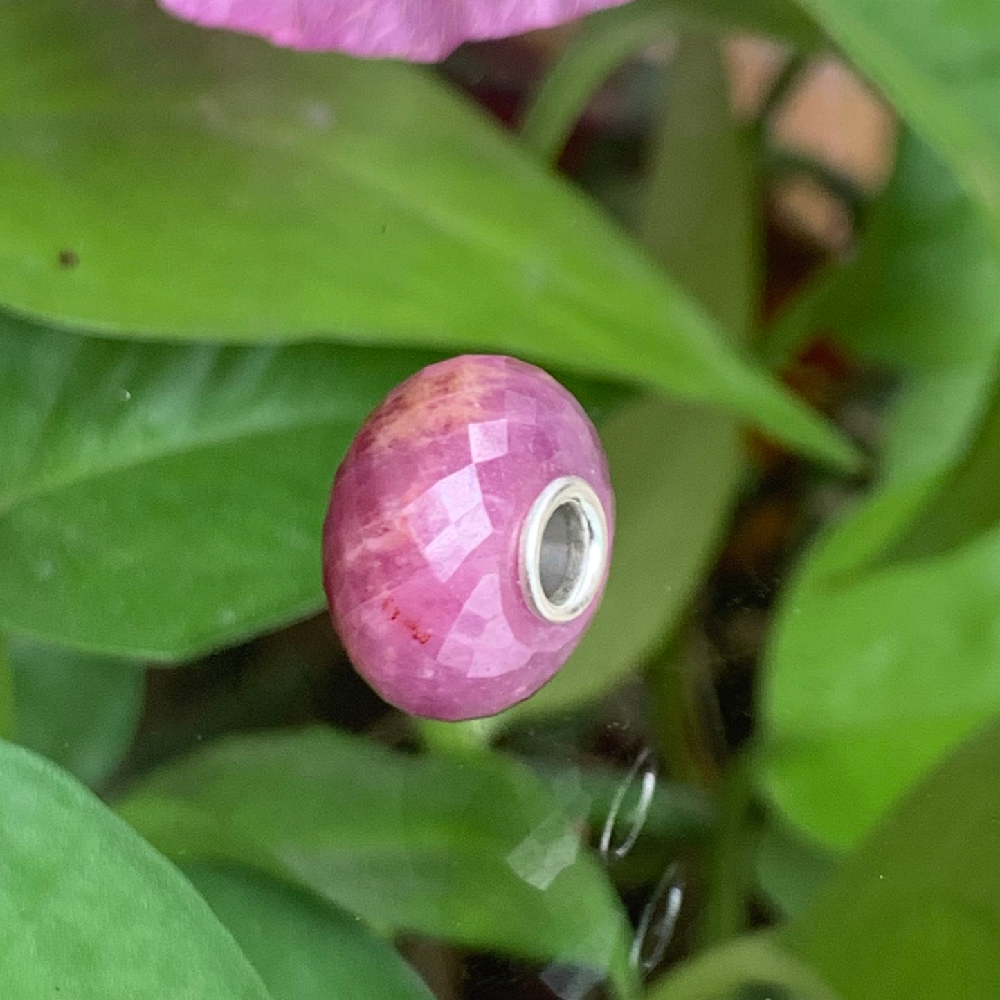 Faceted Gorgeous Ruby Value Beads Genuine Jewellery with Silver Core Suitable for European Bracelets