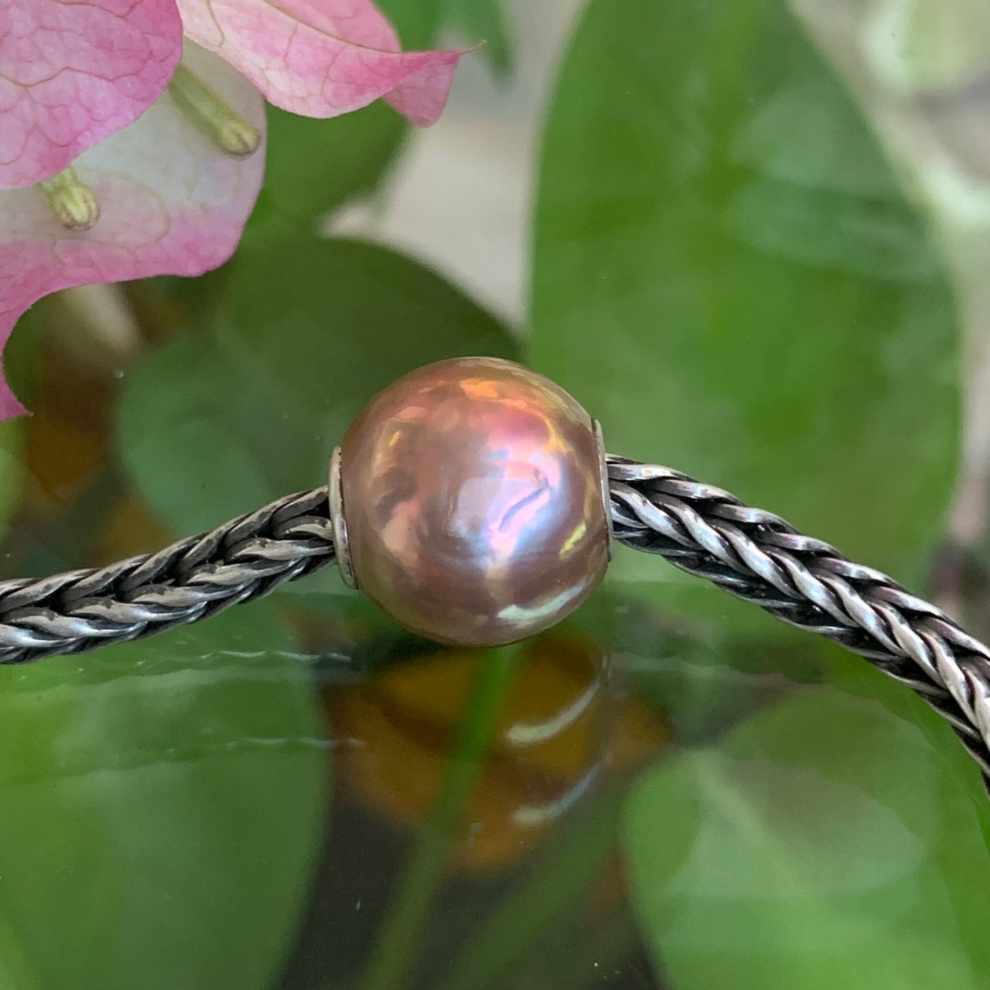 Purple Gold Rosegold lilac Freshwater Pearl Beads with Small Core for European Trollbeads Bracelets or Pandora Bangles