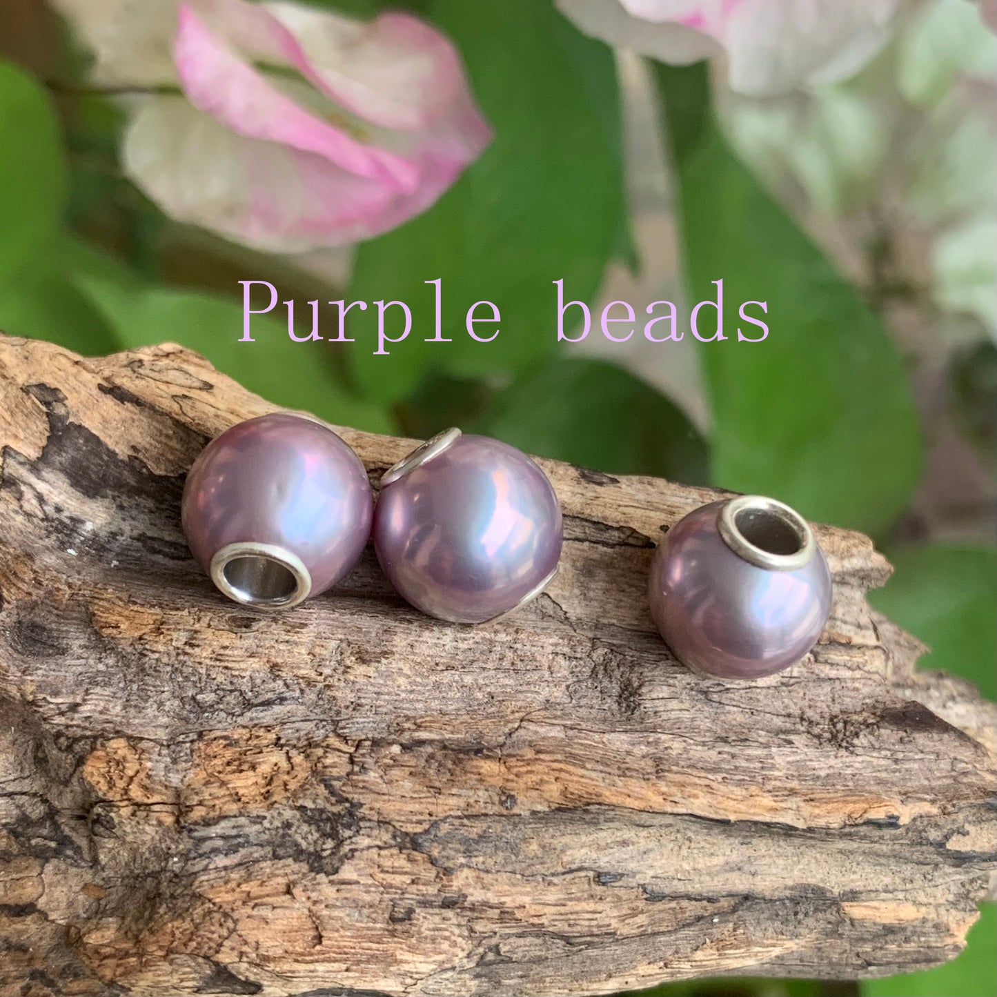 Purple Gold Rosegold lilac Freshwater Pearl Beads with Small Core for European Trollbeads Bracelets or Pandora Bangles