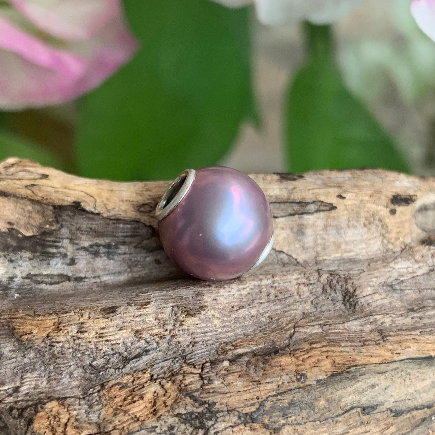 Purple Gold Rosegold lilac Freshwater Pearl Beads with Small Core for European Trollbeads Bracelets or Pandora Bangles