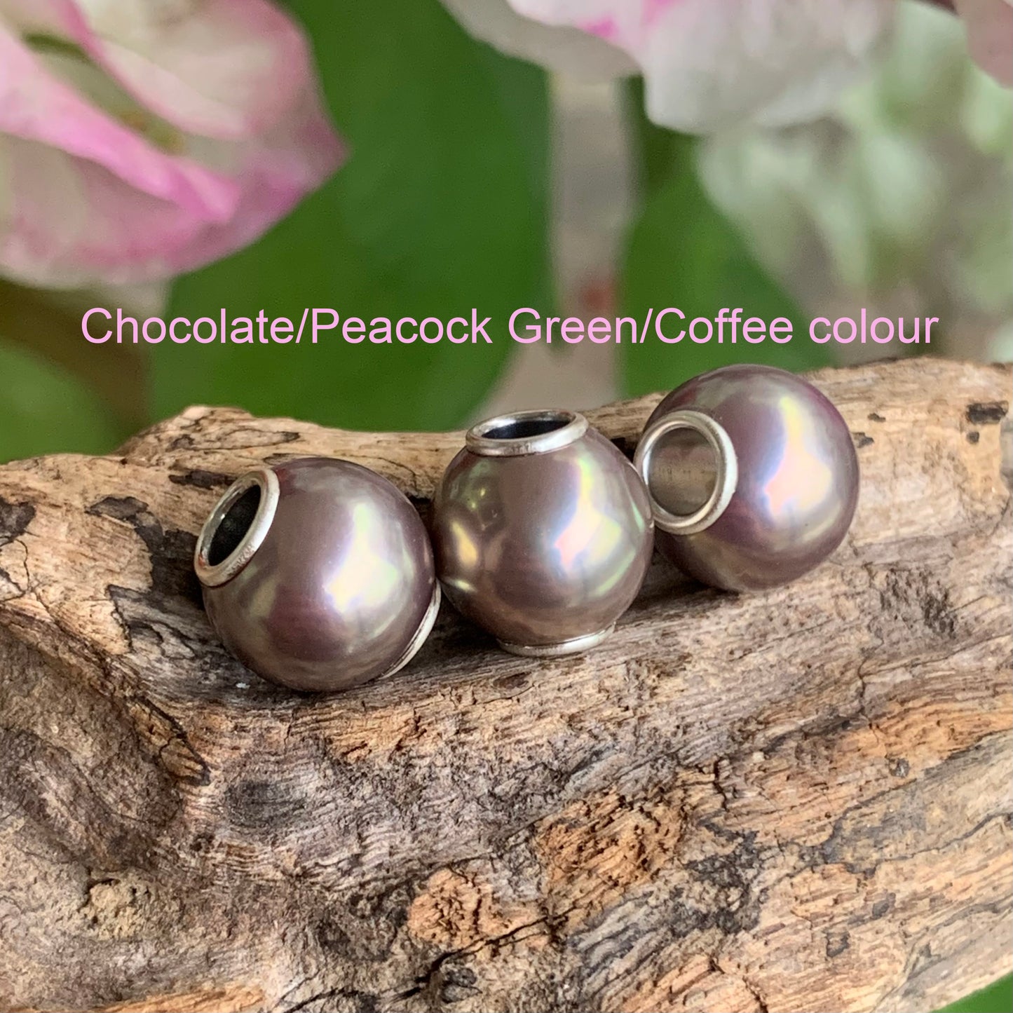 Purple Gold Rosegold lilac Freshwater Pearl Beads with Small Core for European Trollbeads Bracelets or Pandora Bangles