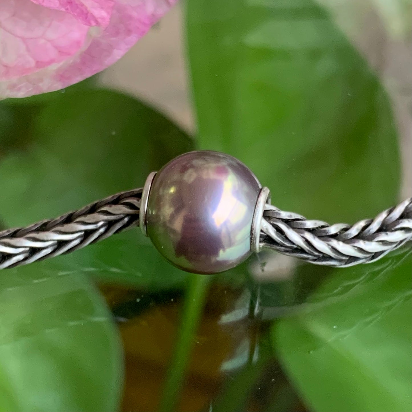 Purple Gold Rosegold lilac Freshwater Pearl Beads with Small Core for European Trollbeads Bracelets or Pandora Bangles