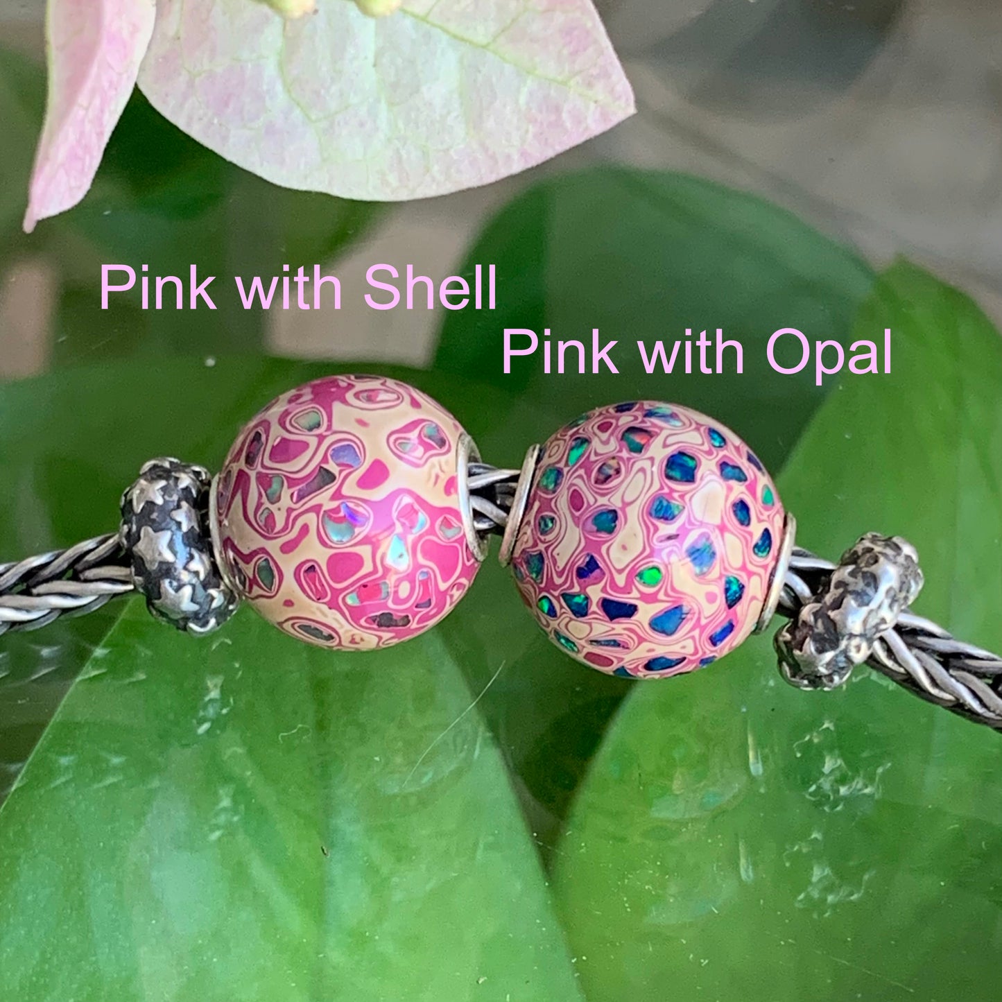 Colorful Natural Resin Painted Handmade Wooden Beads Inlaid with Opal or Shell