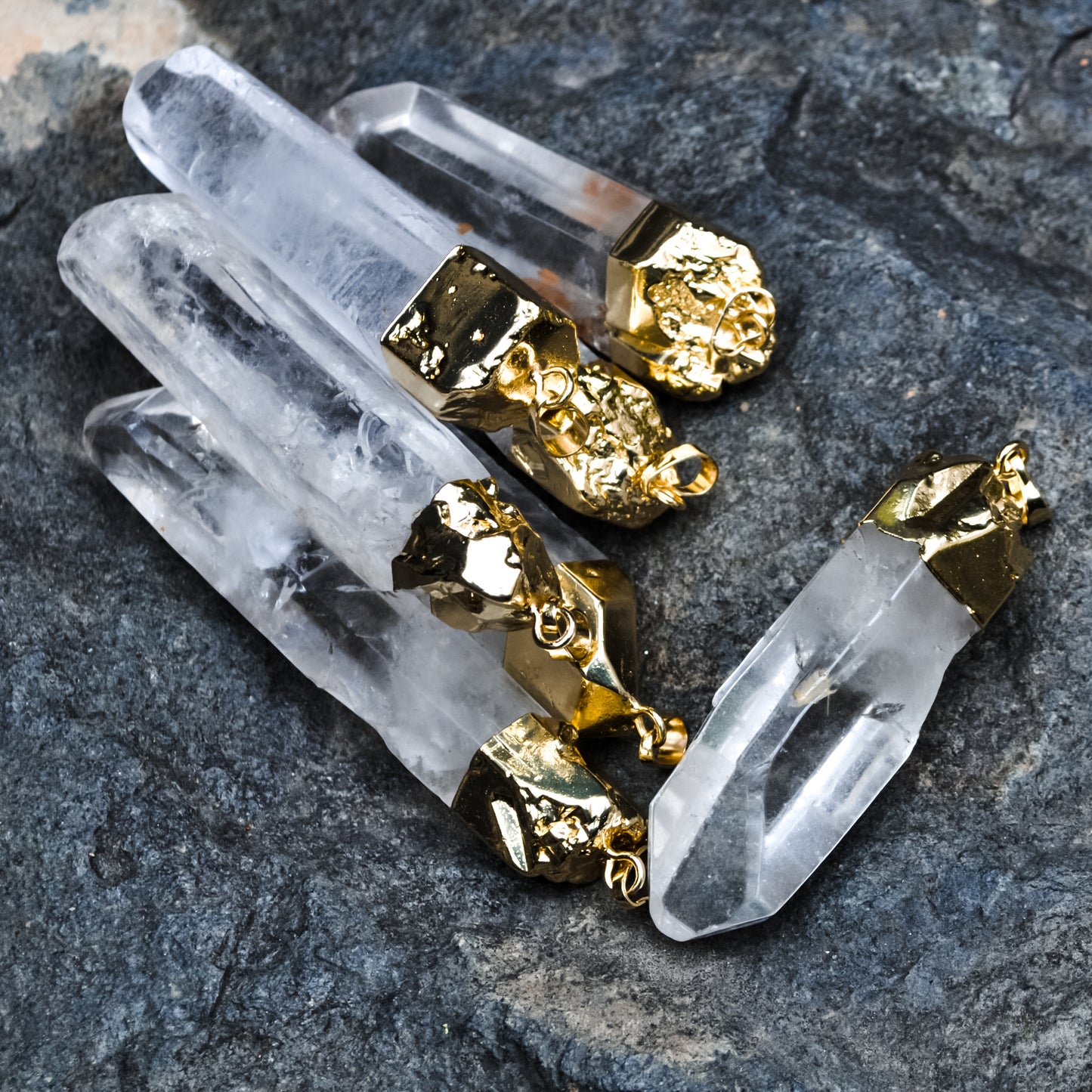 gold plated transparent pendant