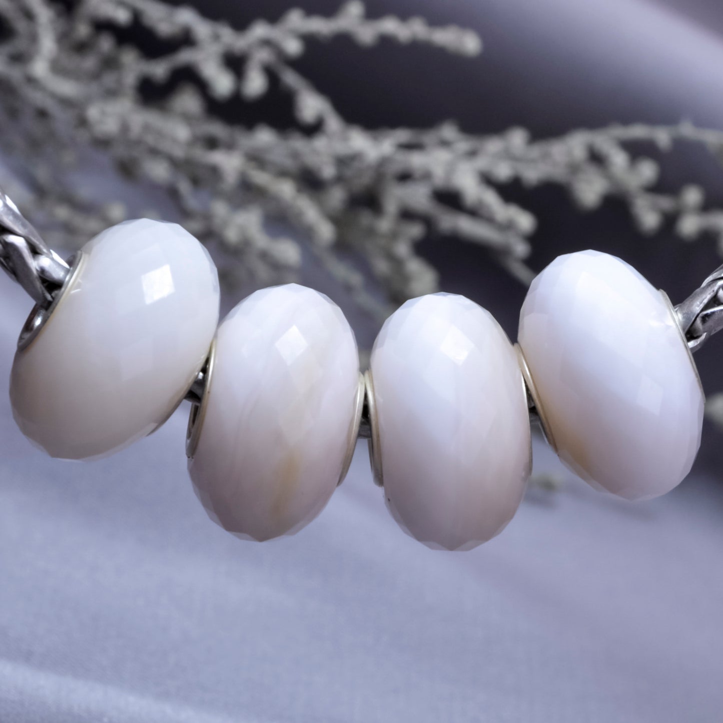 Amazing Light Pink Opal Gorgeous Gemstone with Sterling Silver Core for European Charm Bracelets