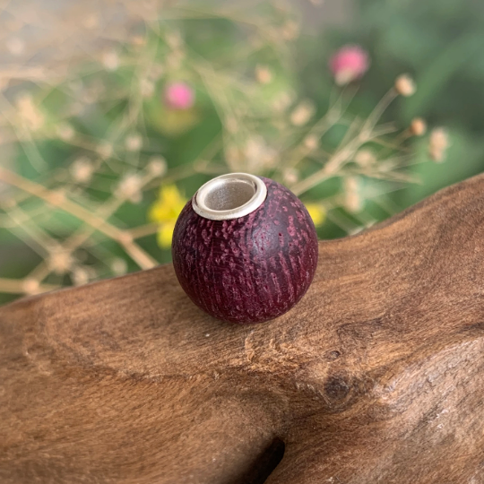 Unique Ampearlbeads Mini Round Wooden Beads Wood Beads with Sterling Sliver Core for European Bracelets or Bangles