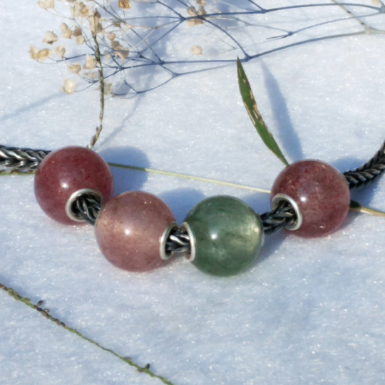 Awesome Mini Round Bead Natural Stone with Sterling Silver Core Compatible Small Core Charms