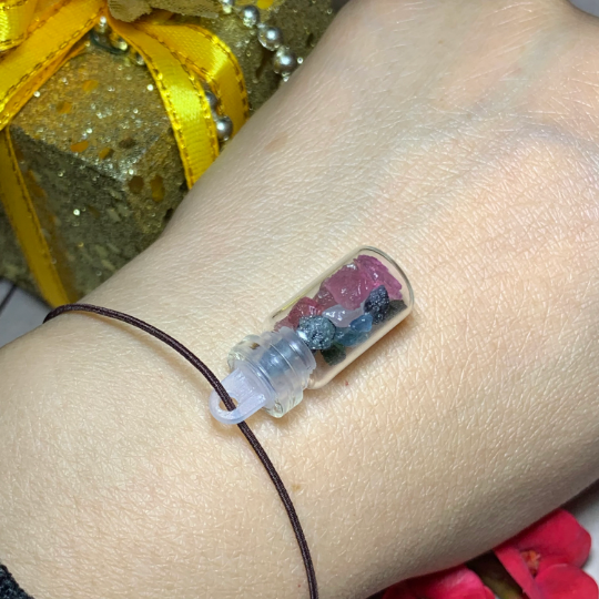 Beautiful Tourmaline Bottle Lucky Bottle Pandent Bottle Christmas Gift Birthday Bottle