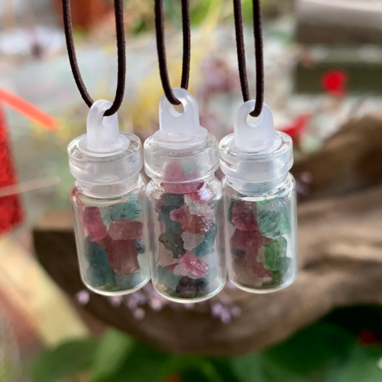 Beautiful Tourmaline Bottle Lucky Bottle Pandent Bottle Christmas Gift Birthday Bottle