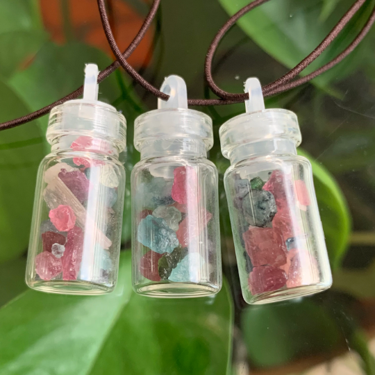 Beautiful Tourmaline Bottle Lucky Bottle Pandent Bottle Christmas Gift Birthday Bottle