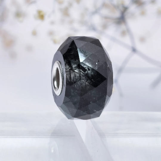 Black Rutilated Quartz Crystal Beads New Style Gemstone Small Core for Charm Bracelets