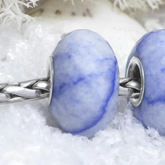Blue Aventurine Ampearlbeads Faceted Natural Gemstone Bead for European Charms Bracelets