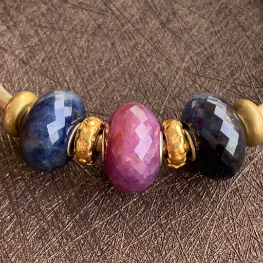 Gorgeous Faceted Blue Sapphire Beads Gemstone Beads For European Trollbeads Bracelets and Some of the Pandora Bangles