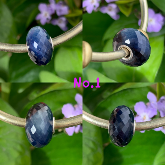 Gorgeous Faceted Blue Sapphire Beads Gemstone Beads For European Trollbeads Bracelets and Some of the Pandora Bangles