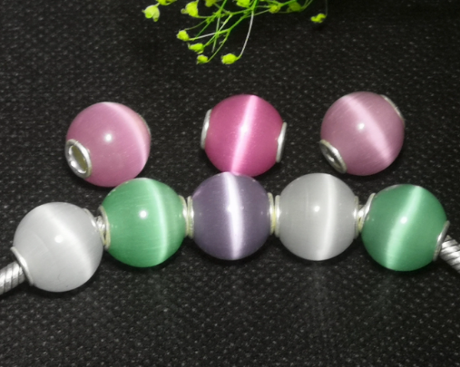 Mini Round Bead Burgundy Cat Eye Bead Pink Cat Eye Gemstone with Small core for Charms Bracelets