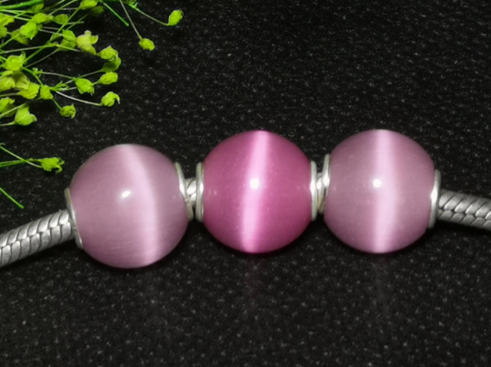 Mini Round Bead Burgundy Cat Eye Bead Pink Cat Eye Gemstone with Small core for Charms Bracelets