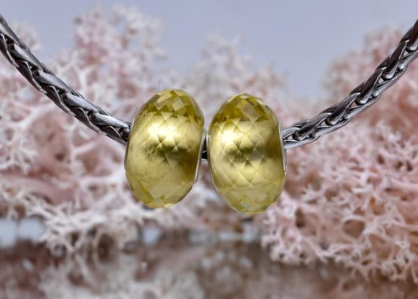 Faceted Changeable Multicolour Bead Yellow to Pink with Sterling Silver Core for Charm Bracelets
