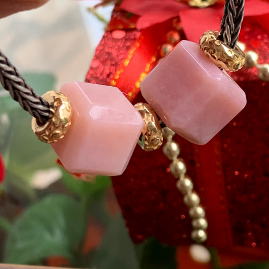 Cube Square Beads Labradorite Sunstone Aquamarine Moonstone Pink Opal beads for Trollbeads Bracelets
