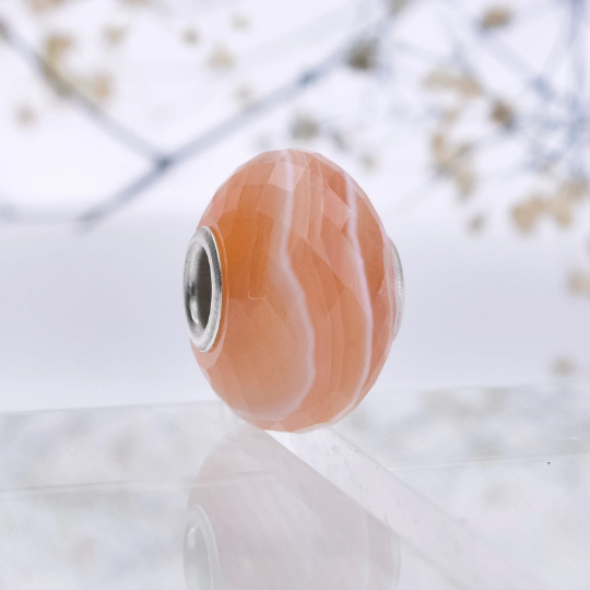 Cute Persian Agate Onyx Bead Natural Faceted Fits Only Small Core Style Bracelets