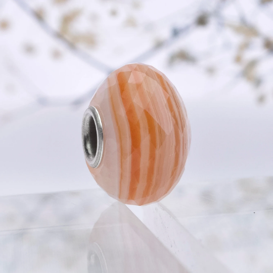 Cute Persian Agate Onyx Bead Natural Faceted Fits Only Small Core Style Bracelets