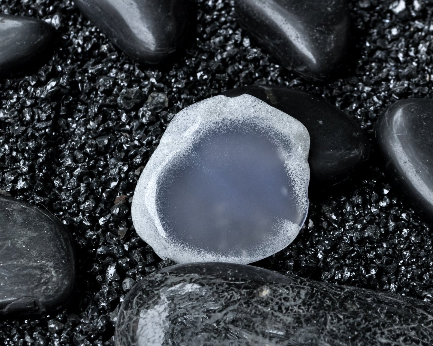 Natural Blue Chalcedony Gemstone Slide Polished Stone Ampearlbeads