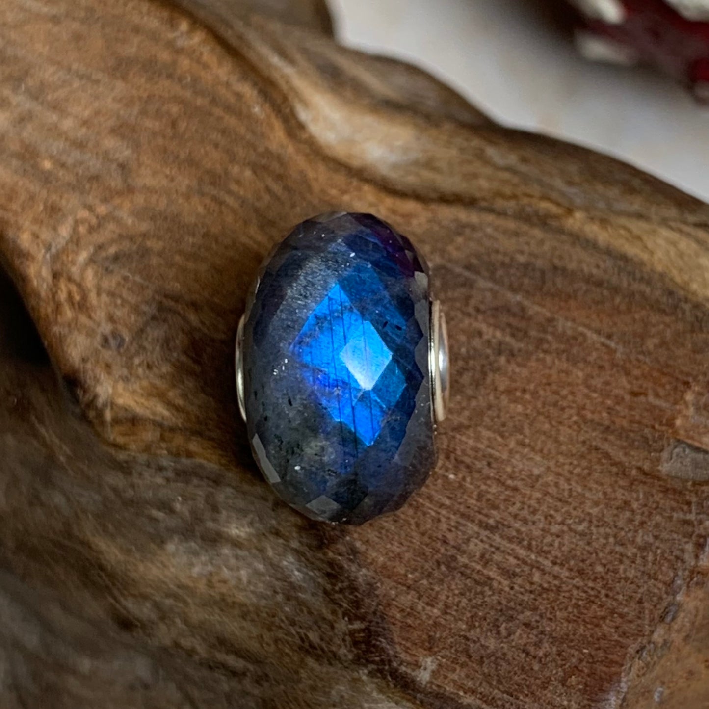 Gergous Faceted Dark Black Labradorite Beads With Blue Flash Gemstone Beads Fit for Charm European Bracelets