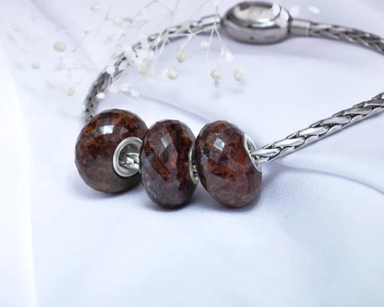 Ampearlbeads Faceted Amazing Pietersite Gemstone Beads Colourful Bead for European Charm Bracelets