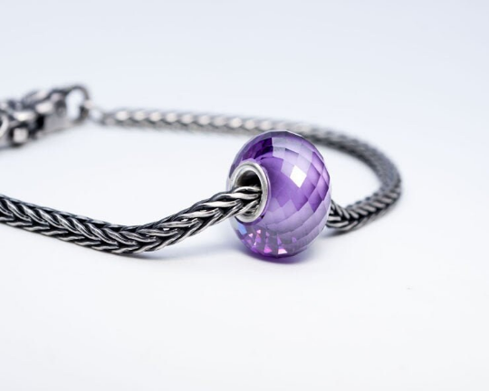 Faceted Artificial Purple Zircon Gorgeous Beads with Sterling Silver Core for European Bracelet