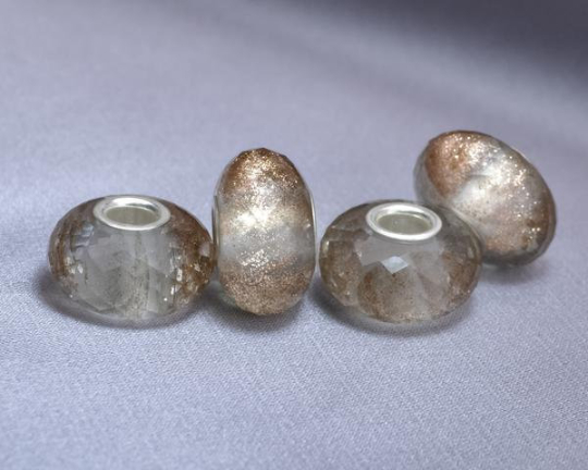 Faceted Golden Sandstone With Multi-Layerd Veil Daylight Brilliance Bead for Big Core Bracelets