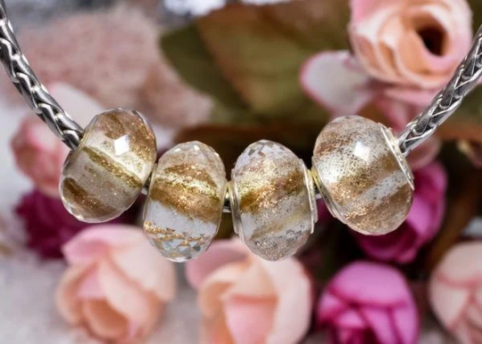 Faceted Golden Sandstone With Multi-Layerd Veil Daylight Brilliance Bead for Big Core Bracelets