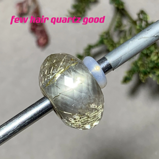 Faceted Golden or Copper Rutilated Quartz Beads with Big Hole for European Bracelets