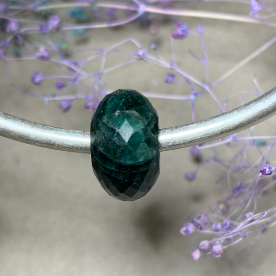 Noble Natural Gemstone Beads Fairly Good Faceted Green Apatite beads for European Charm Trollbeads Bracelet or Pandora Bangle