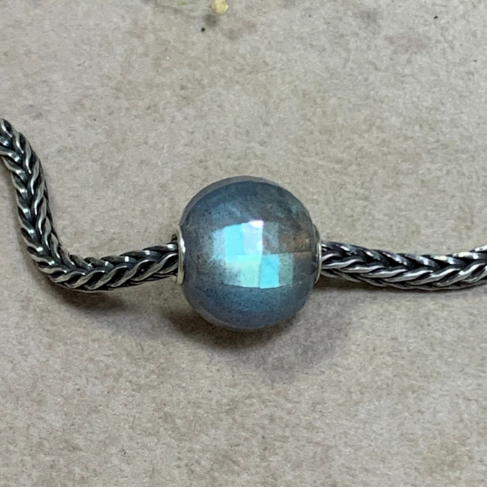 Faceted Labradorite Stone Beads Gemstone Silver Core with Blue Green Yellow Flash Artisanbeads For Trollbeads Bracelet Bangle