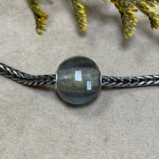 Faceted Labradorite Stone Beads Gemstone Silver Core with Blue Green Yellow Flash Artisanbeads For Trollbeads Bracelet Bangle
