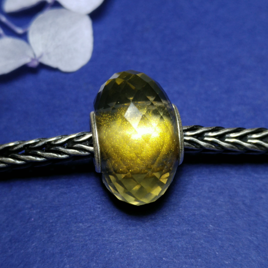 Faceted Lemon Quartz Beads Lemon Crystal with Big Core for European Charm Bracelets