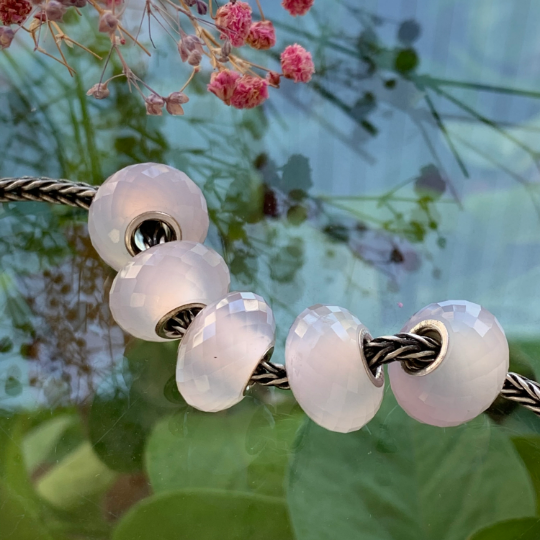 Faceted Purple Chalcedony Bead with Sterling Silver Core for European Charms Bracelets